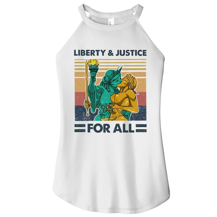 Lgbt Liberty And Justice For All Women’s Perfect Tri Rocker Tank