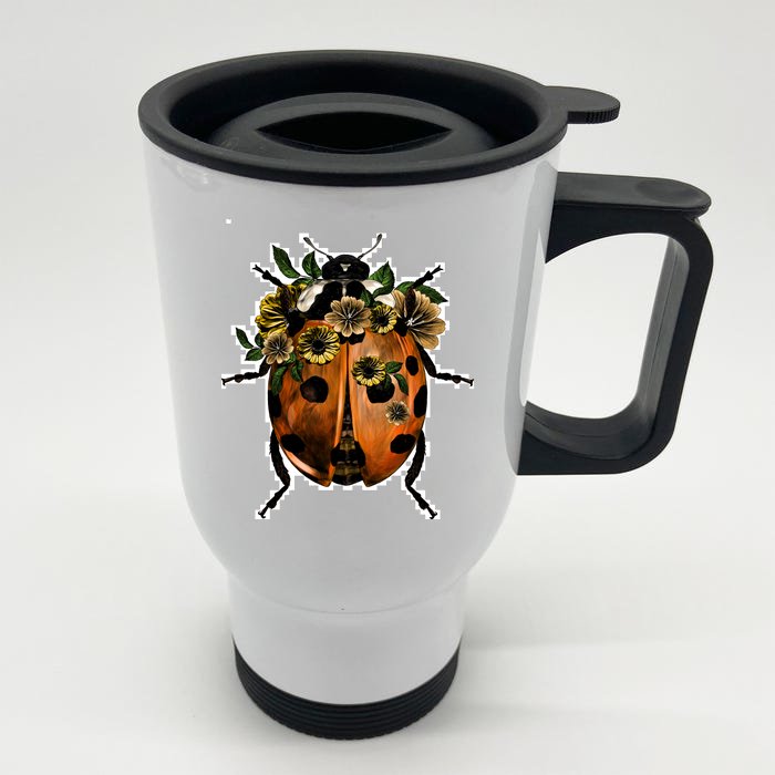 Ladybug Front & Back Stainless Steel Travel Mug