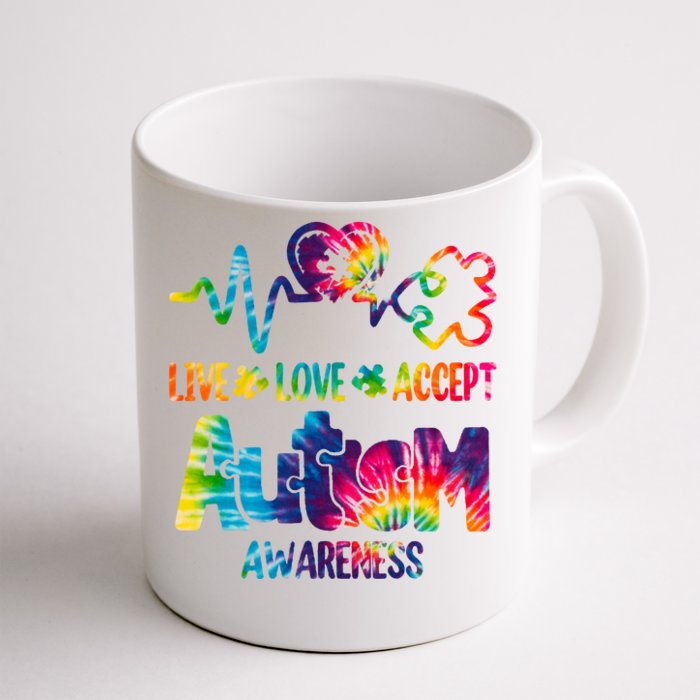 Live Love Accept Autism Awareness Colorful Front & Back Coffee Mug