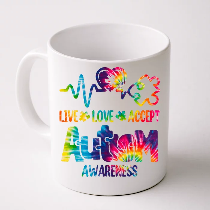 Live Love Accept Autism Awareness Colorful Front & Back Coffee Mug