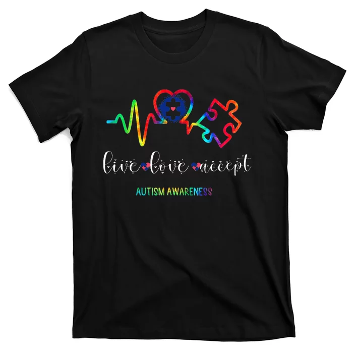 Live Love Accept Autism Awareness month T-Shirt