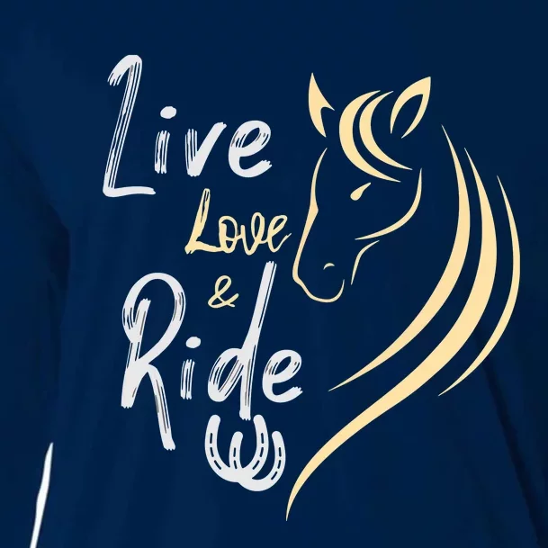 Live Love And Ride Horses Adult Cooling Performance Long Sleeve Crew