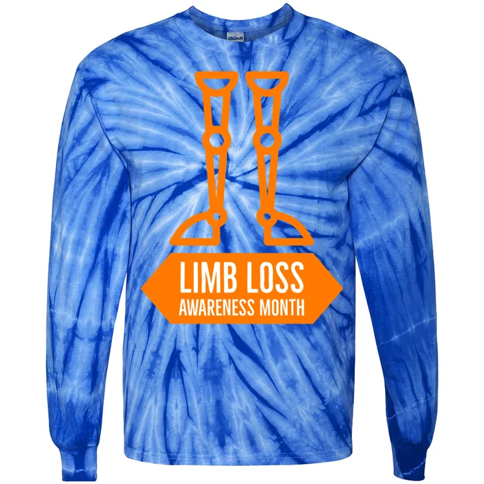 Limb Loss Awareness Month Great Gift Tie-Dye Long Sleeve Shirt