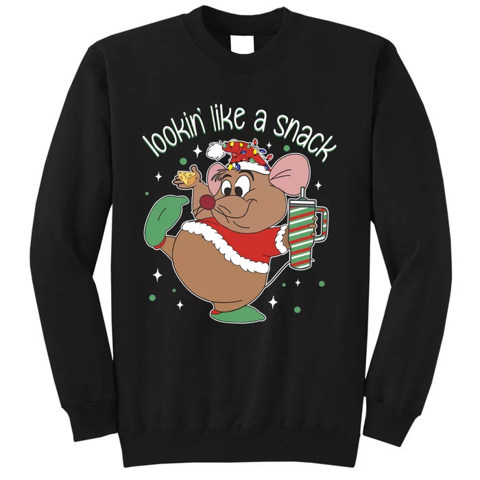 Looking Like A Snack Christmas Mouse Boujee Santa Xmas Sweatshirt