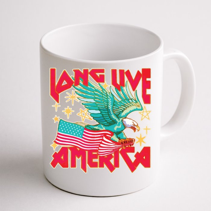 Long Live America Eagle Pink Usa Flag Front & Back Coffee Mug