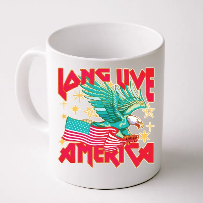 Long Live America Eagle Pink Usa Flag Front & Back Coffee Mug