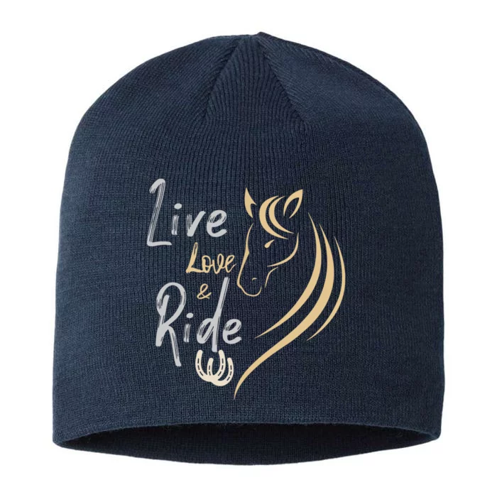 Live Love And Ride Horses 8 1/2in Sustainable Knit Beanie