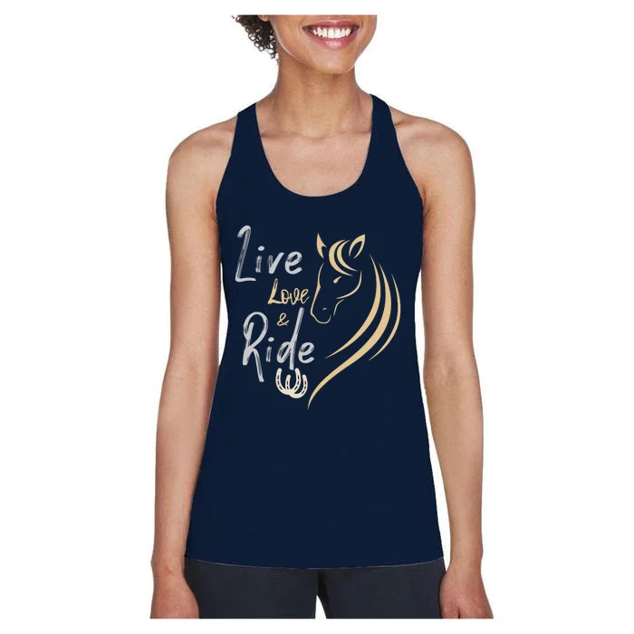 Live Love And Ride Horses Women's Racerback Tank