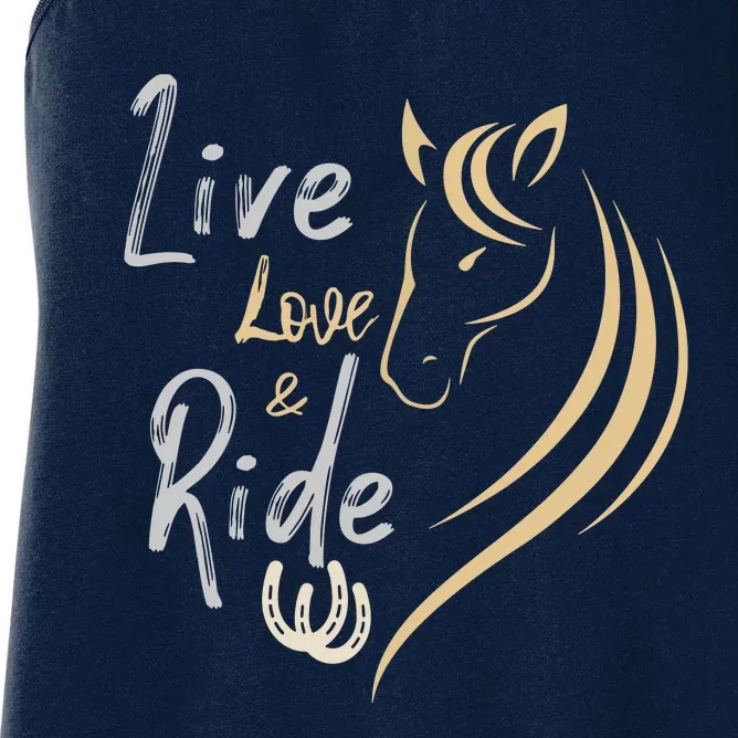 Live Love And Ride Horses Women's Racerback Tank