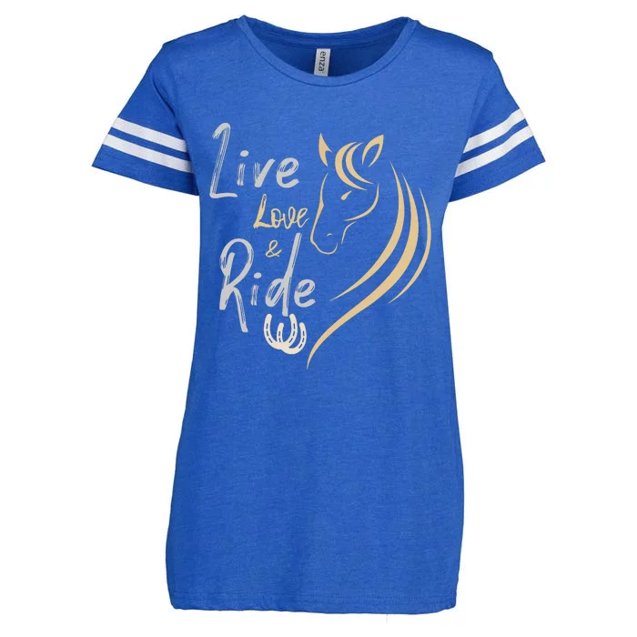 Live Love And Ride Horses Enza Ladies Jersey Football T-Shirt