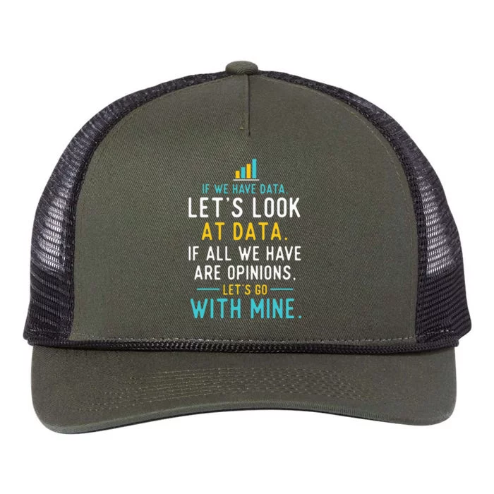 LetS Look At Data Data Science Statistics Data Analyst Retro Rope Trucker Hat Cap