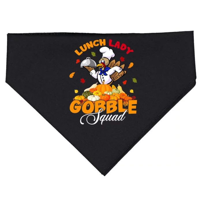 Lunch Lady Autumn Turkey Gobble Thanksgiving Day USA-Made Doggie Bandana