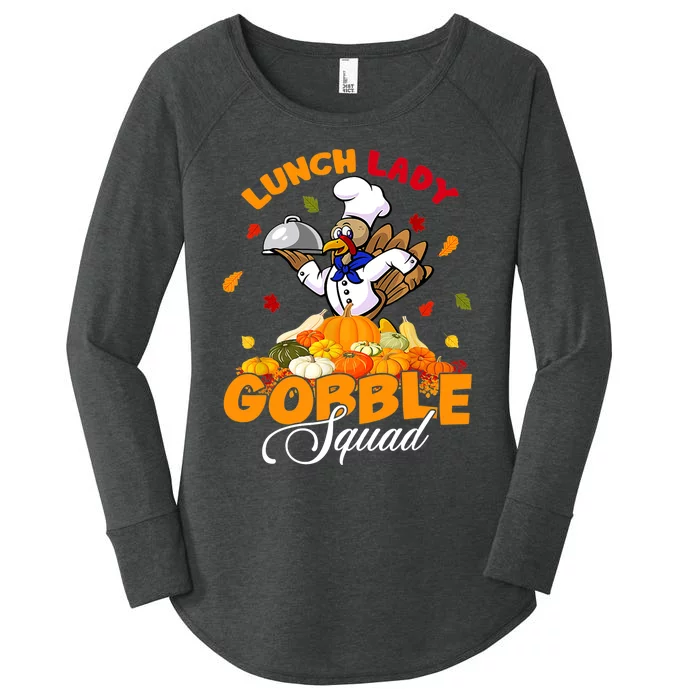 Lunch Lady Autumn Turkey Gobble Thanksgiving Day Women's Perfect Tri Tunic Long Sleeve Shirt