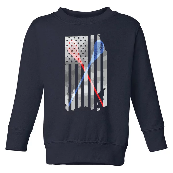 Lacrosse LAX American Flag Toddler Sweatshirt