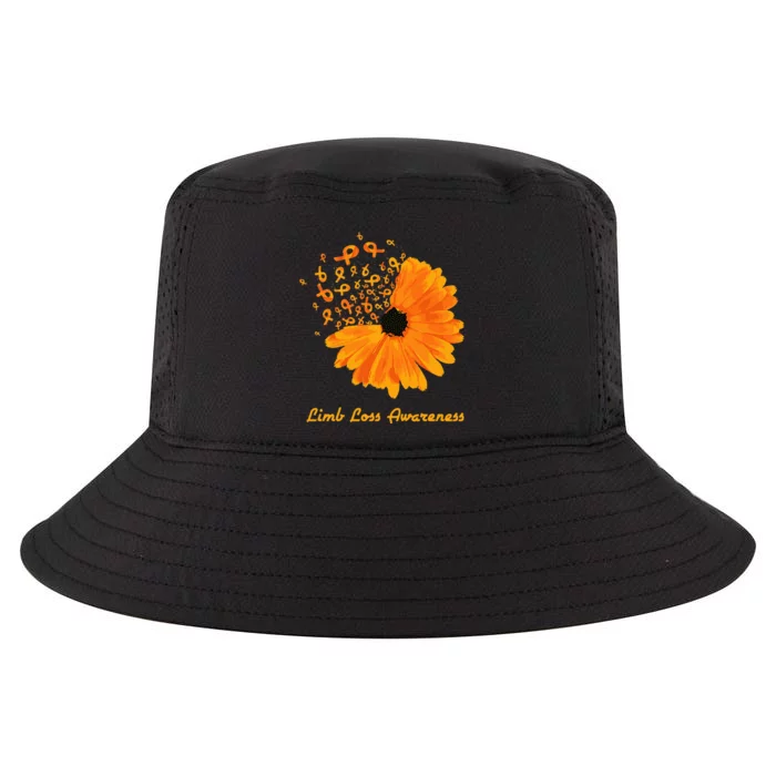 Limb Loss Awareness Orange Sunflower Ribbon Fighter Cool Comfort Performance Bucket Hat