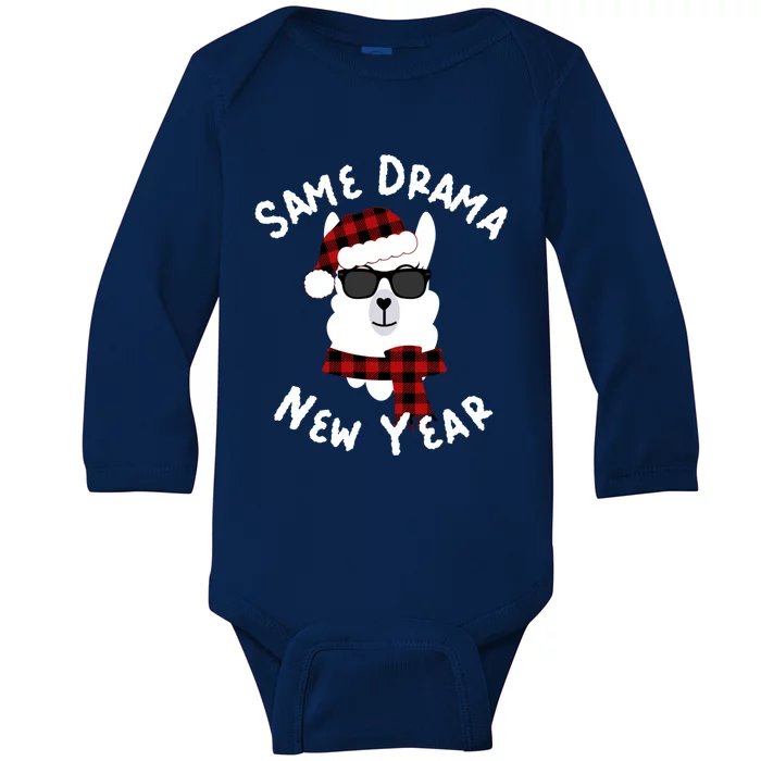 Llama Llama Alpaca Happy New Years Eve Party Decor Pajamas Gift Baby Long Sleeve Bodysuit