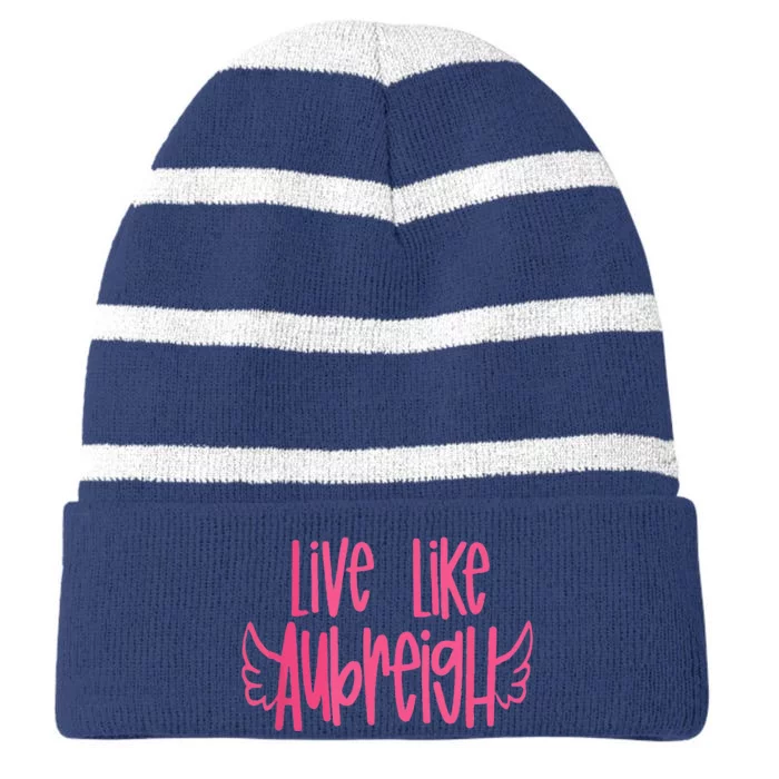 Live Like Aubreigh Striped Beanie with Solid Band