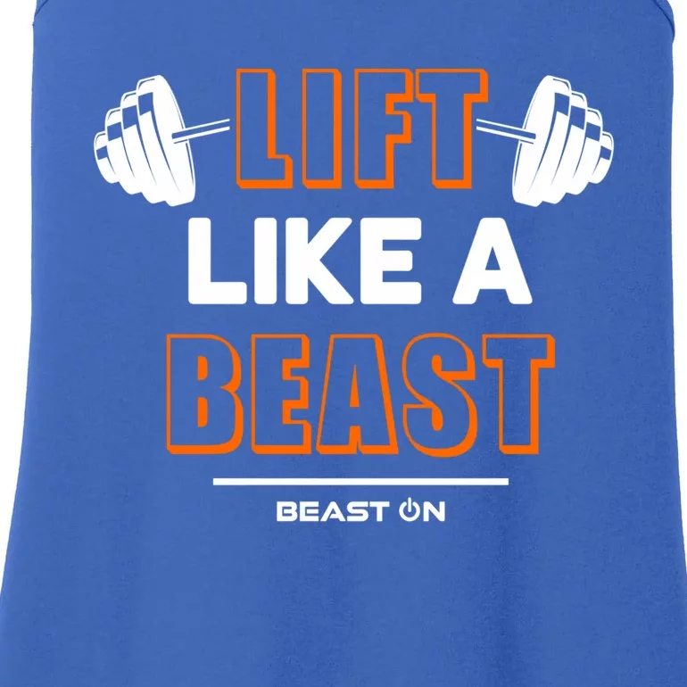 Lift Like A Beast Orange Gym Fitness Bodybuilding Training Funny Gift Ladies Essential Tank