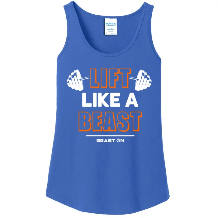 Lift Like A Beast Orange Gym Fitness Bodybuilding Training Funny Gift Ladies Essential Tank