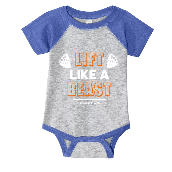 Lift Like A Beast Orange Gym Fitness Bodybuilding Training Funny Gift Infant Baby Jersey Bodysuit