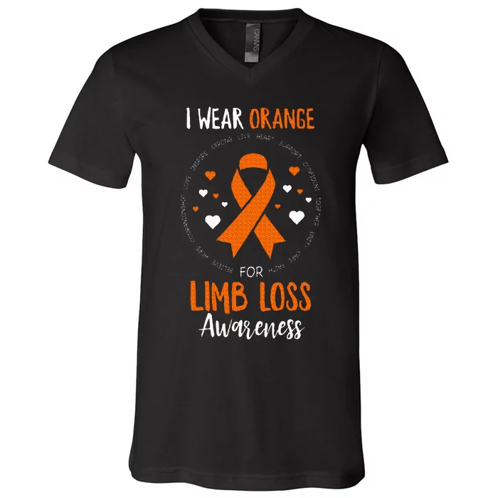 Limb Loss Awareness Ribbon V-Neck T-Shirt