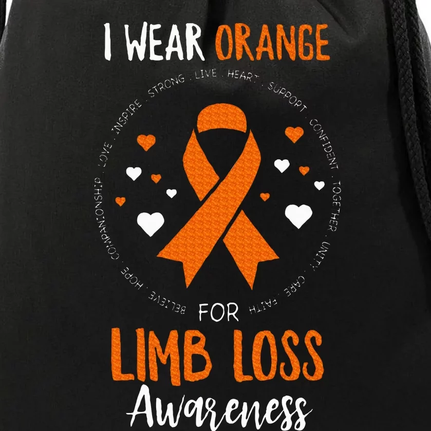 Limb Loss Awareness Ribbon Drawstring Bag