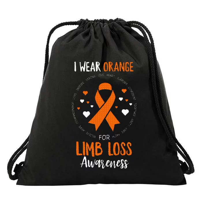 Limb Loss Awareness Ribbon Drawstring Bag