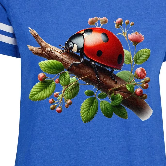 Ladybug! Enza Ladies Jersey Football T-Shirt