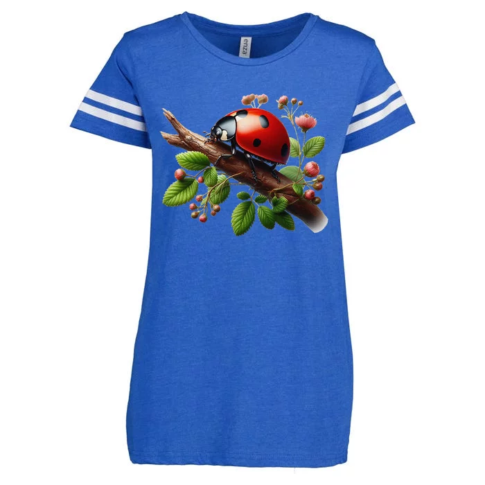 Ladybug! Enza Ladies Jersey Football T-Shirt