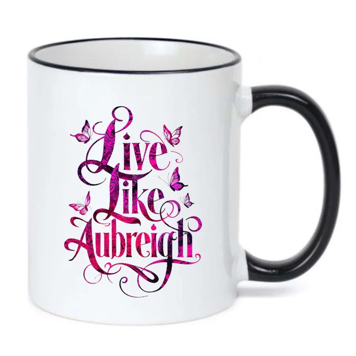 Live Like Aubreigh Dreamy Inspirational Butterfly Design Black Color Changing Mug