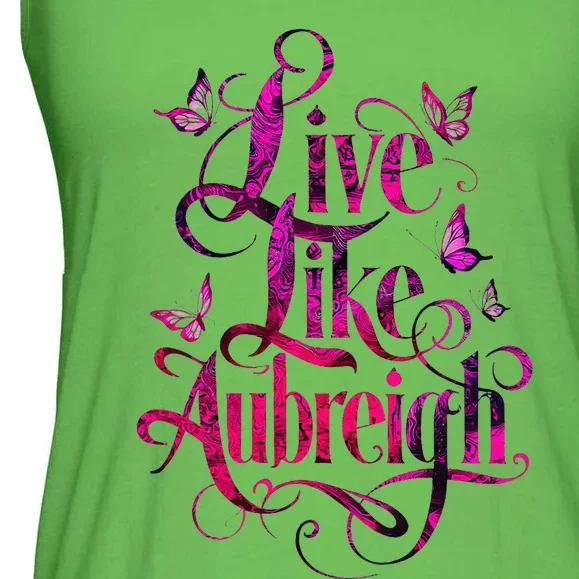 Live Like Aubreigh Dreamy Inspirational Butterfly Design Ladies Essential Flowy Tank