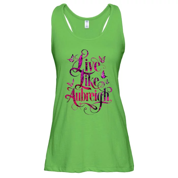 Live Like Aubreigh Dreamy Inspirational Butterfly Design Ladies Essential Flowy Tank