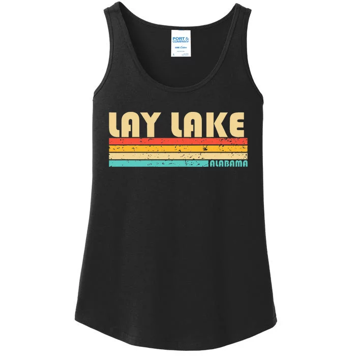 Lay Lake Alabama Funny Fishing Camping Summer Ladies Essential Tank