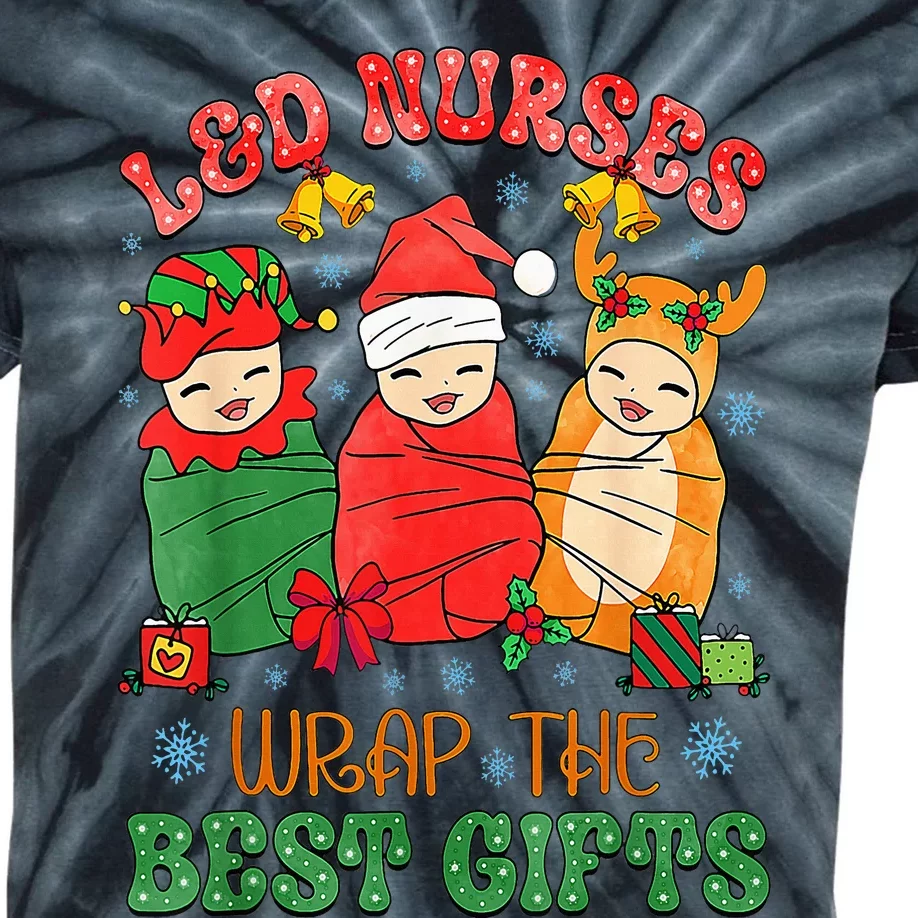 L&D Labor And Delivery Nurses Wrap The Best Gifts Christmas Kids Tie-Dye T-Shirt