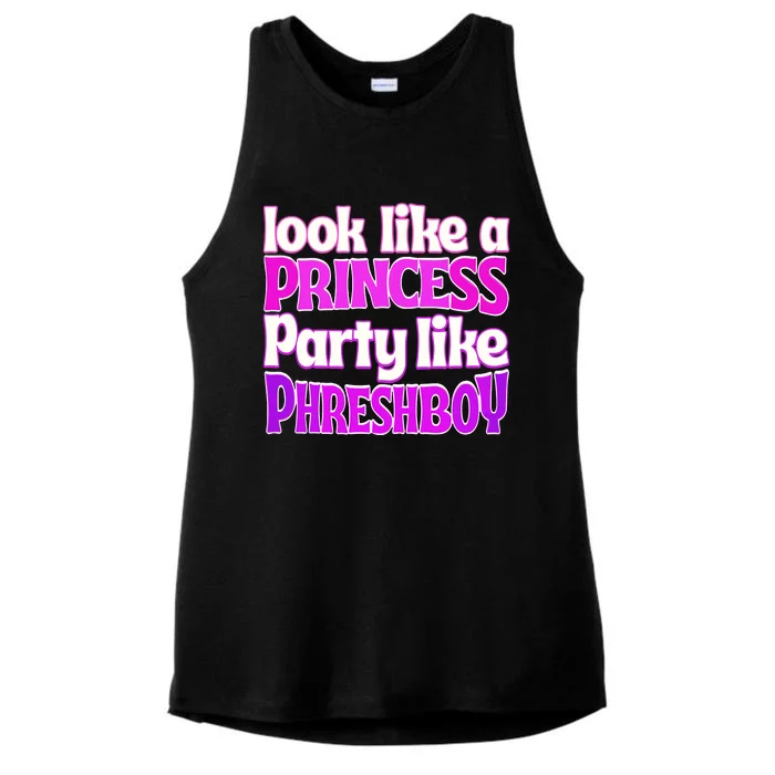 Look Like A Princess Party Like Phreshboy Ladies Tri-Blend Wicking Tank