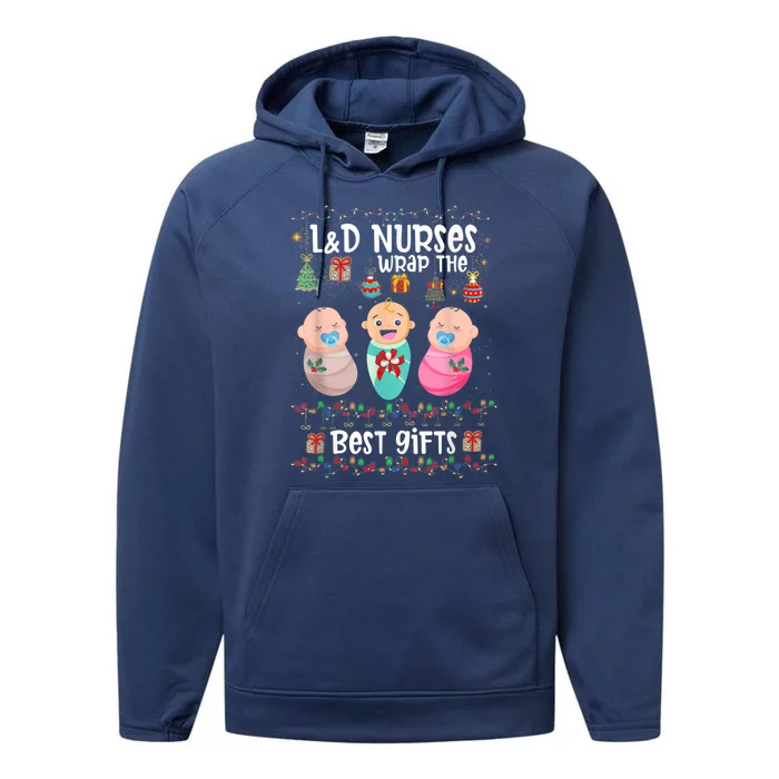 L&D Labor And Delivery Nurses Wrap The Best Christmas Performance Fleece Hoodie