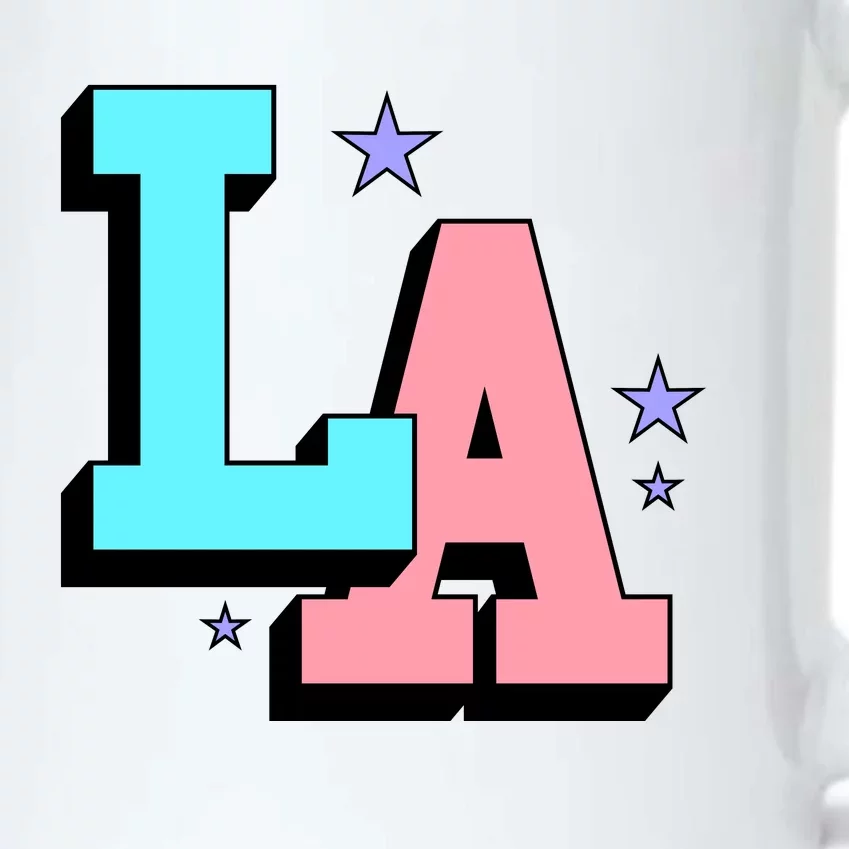 LA LOS ANGELES VARSITY TYPOGRAPHY Black Color Changing Mug