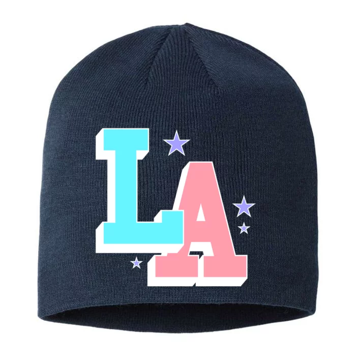 LA LOS ANGELES VARSITY TYPOGRAPHY 8 1/2in Sustainable Knit Beanie