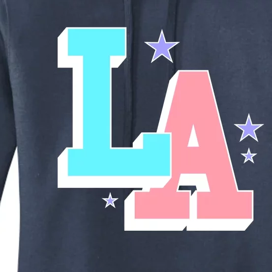 LA LOS ANGELES VARSITY TYPOGRAPHY Women's Pullover Hoodie