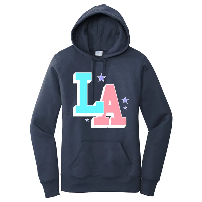 LA LOS ANGELES VARSITY TYPOGRAPHY Women's Pullover Hoodie