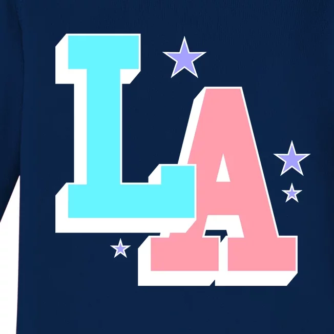 LA LOS ANGELES VARSITY TYPOGRAPHY Baby Long Sleeve Bodysuit