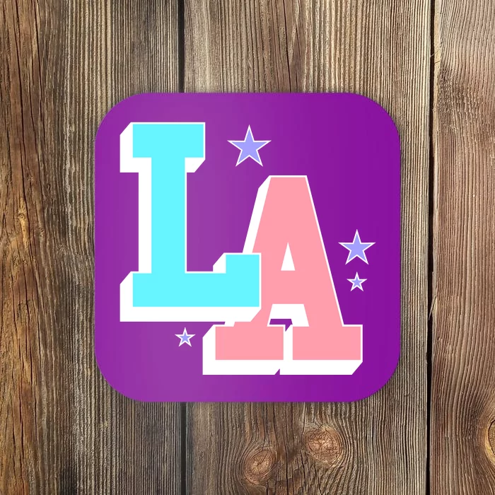 LA LOS ANGELES VARSITY TYPOGRAPHY Coaster