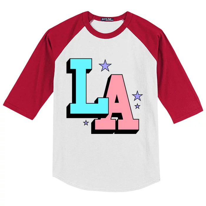 LA LOS ANGELES VARSITY TYPOGRAPHY Kids Colorblock Raglan Jersey