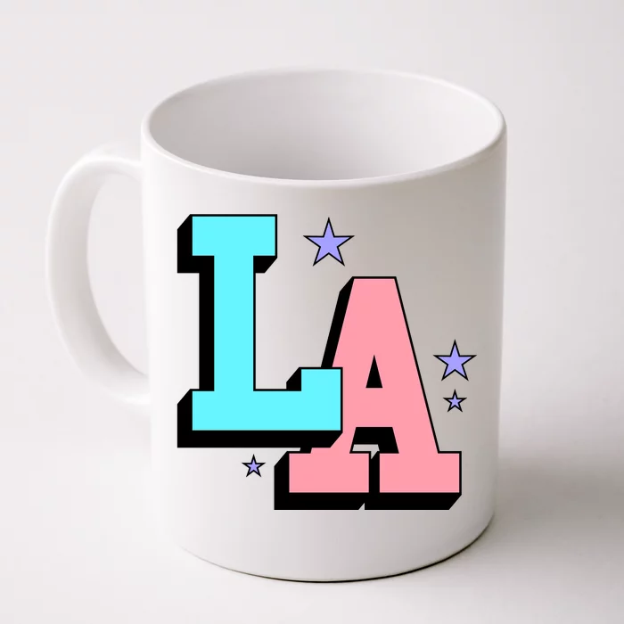 LA LOS ANGELES VARSITY TYPOGRAPHY Front & Back Coffee Mug