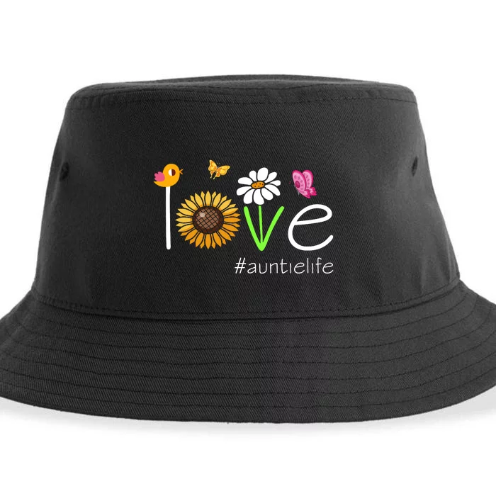 Love Life Auntie Cute Matching Family For Auntie Sustainable Bucket Hat