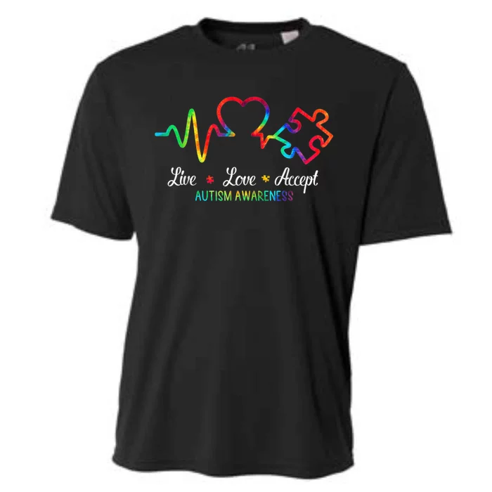 Live Love Accept Autism Awareness Cooling Performance Crew T-Shirt