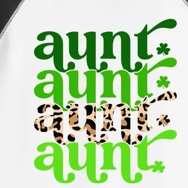 Leopard Lucky Aunt Stacked Irish Shamrocks St Patrick's Day Toddler Fine Jersey T-Shirt