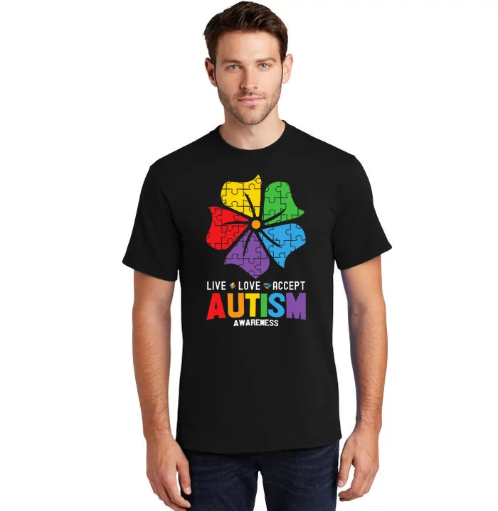 Live Love Accept Autism Awareness Month For Tall T-Shirt