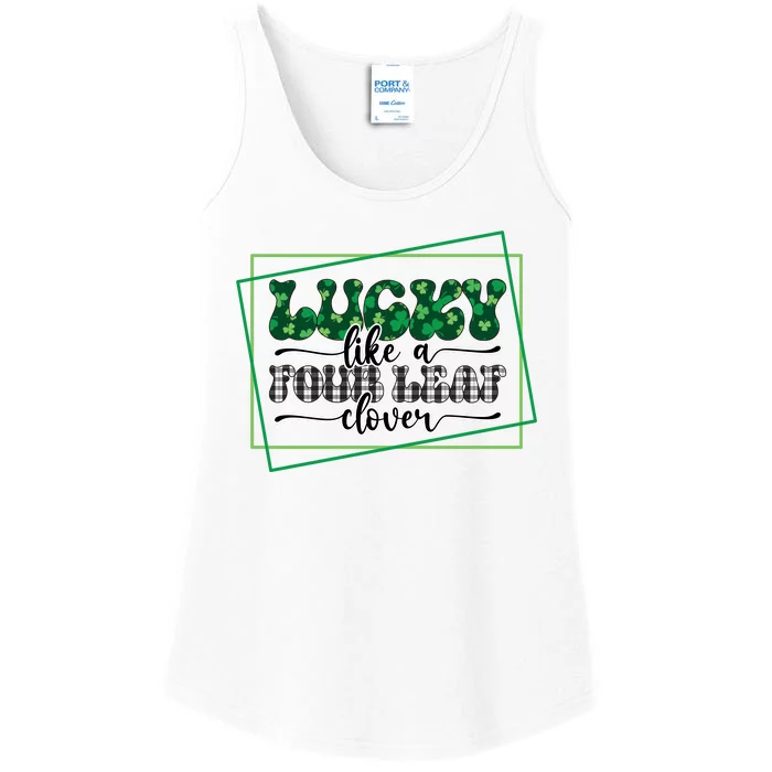 Lucky Like A Four Leaf Clover Ladies Essential Tank