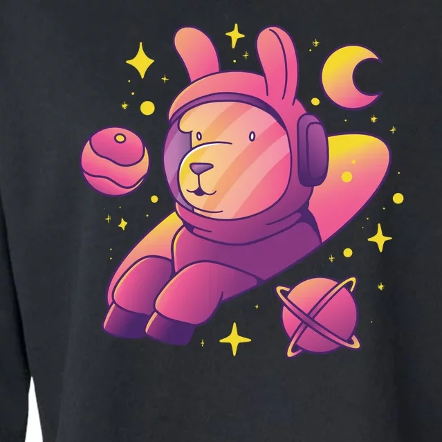 Llama Astronaut Cropped Pullover Crew